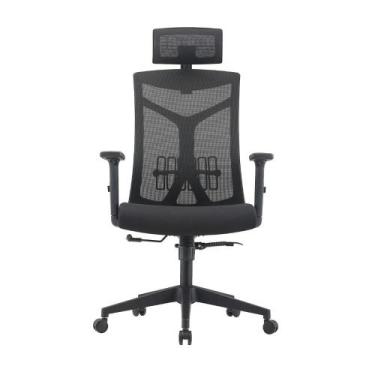 Imagem de Cadeira Escritório Presidente Ergonômica c/ Apoio de Cabeça - Fratini 