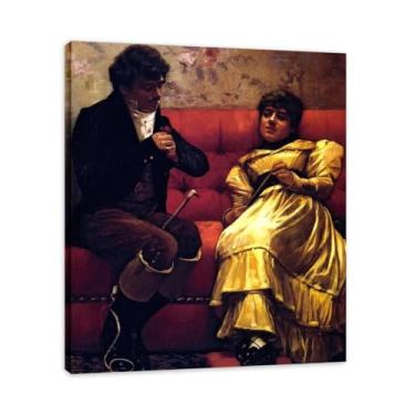 Imagem de A Conquest John Lavery Iconic Realist Portrait & War Scene Canvas Art – Decoração de parede irlandesa atemporal para casa emoldurada 39,98 x 48 cm