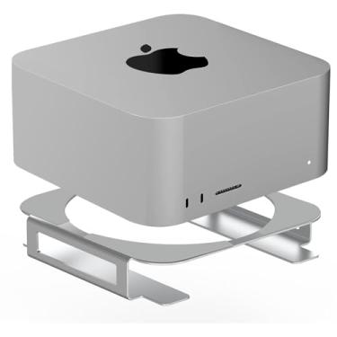 Imagem de IFCASE Suporte de mesa de alumínio para Mac Studio, Mac mini M2, M1 - resfriamento aprimorado, organização de mesa (prata)