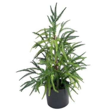 Imagem de Árvore de Natal realista, 55 cm realista Norfolk Pinheiro em vaso, mini pinheiro de plástico falso árvore de Natal para mesa interna, mesa, decoração de casa