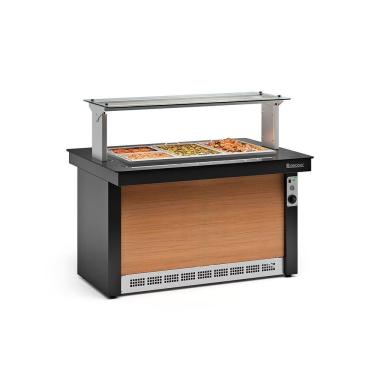 Imagem de Buffet Refrigerado 6 Cubas Gbrf140 Gelopar 6 Gns 220v Preto E Madeira