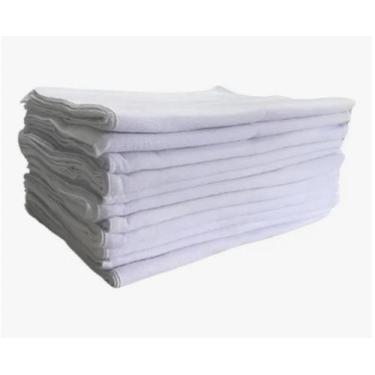 Imagem de Pano De Chão Grande Branco 45x70 Cm Kit Com 10 Unidades Branco - Neves