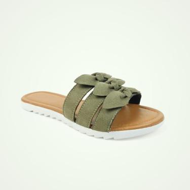 Imagem de Rasteirinha Clássica 3 tiras com laços - Tulip Shoes, Verde, 37