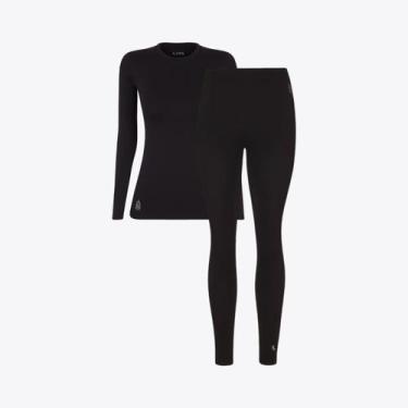 Imagem de Conjunto de Térmica Lupo Warm Kit71633+71582, Preto, Camiseta G/CalçaG