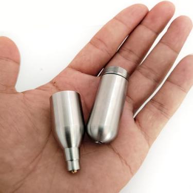 Imagem de Cartucho de CO2 recarregável de 12 g de aço inoxidável 304 - Cilindro de gás recarregável para máquina de refrigerante de ar pneus/bola inflador pulseira salva-vidas marcadores de paintball pistola de