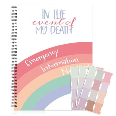 Imagem de Marspark Agenda de fim de vida útil no evento de minha morte, agenda organizadora com abas adesivas de índice para informações de beneficiários, preparação de testamento, último desejo, planejamento
