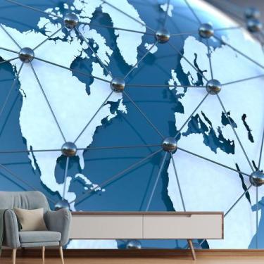 Imagem de Papel de Parede Tecnologia Global Rede Sala Adesivo - 405pcm - Allodi