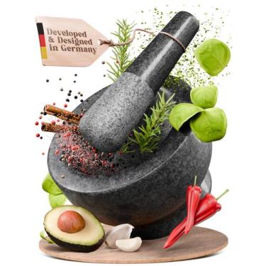 Imagem de Almofariz e pilão ChefSofi Black Polished, capacidade de 350 ml