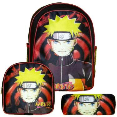 Imagem de Mochila Infantil Masculina Naruto Costas Lancheira Estojo - TOYS 2U