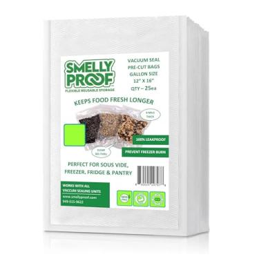Imagem de 25 galões pré-cortados, sacos seladores a vácuo para alimentos, 4 mil resistentes 30,5 x 40,6 cm – Feito nos EUA, livre de BPA, sacos de vedação a vácuo, sacos de vedação de refeição, sacos seladores
