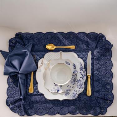 Imagem de Plumasul Jogo Americano Bella Mesa Chateau Versailles 100% Algodão Cetim 400 fios 40x50cm - Cor Cinza