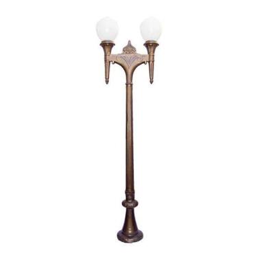 Imagem de Poste Colonial Firenze P/ Jardim De Alumínio 02 Globo 3,05M - LUMINÁRI