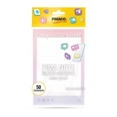 Imagem de Bloco recado adesivo Meu Feed 100x151mm 50 fls Pimaco