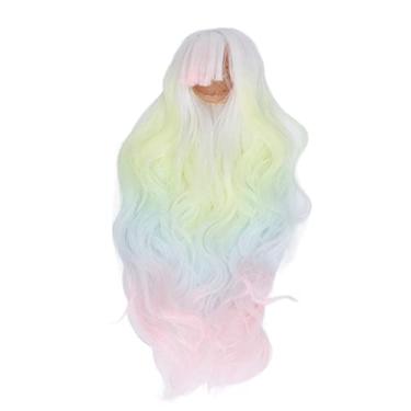 Imagem de Peruca de Boneca, Articulação de Bola Elástica Peruca de Boneca DIY Acessório de Decoração de Boneca Cor Gradiente Resistente Ao Calor 1:3 Peruca de Boneca para Bonecas de Circunferência de Cabeça de