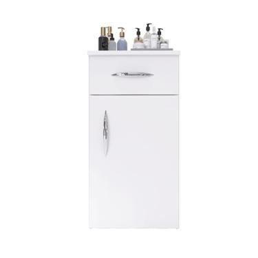 Imagem de Armário Multiuso com Gaveta, Branco, Organizador para Banheiro e Cozinha, Prateleiras Internas