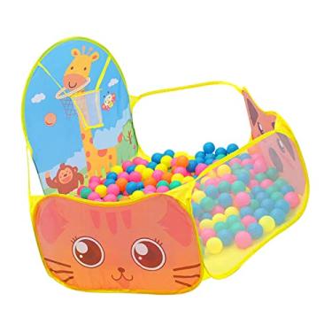 Imagem de Zhjvihx Poço Infantil de Bola, Mesa de Malha Respirável Segura Giraffe Padrão Infantil Barraca de Bola para Interno por Acima de 6 Meses Abaixo de 5 Anos (Amarelo)