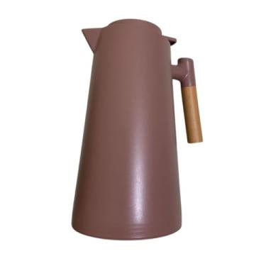 Imagem de Garrafa Térmicade Café Premium 1L com Termômetro Digital Inox com Cabo de Madeira Para Café Água Chá(Rosê)