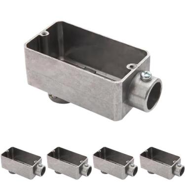 Imagem de 5 Condulete Tipo Lb 1 Polegada Em Alumínio Sem Rosca Sieg Prateado 520