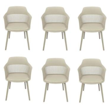 Imagem de Kit com 6 Cadeiras Mena para Sala de Jantar  Cinza