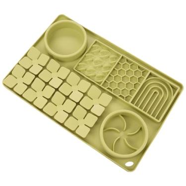 Imagem de Tapete de silicone para lamber, tigela de alimentação lenta, almofada de lamber com ventosas para cães e gatos, brinquedo de quebra-cabeça de cachorro, tapete interativo para cheiro, tapete para