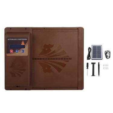 Imagem de Zhjvihx Porta de Galinheiro Solar, 3 Modos de AlimentaçãO Modos de Fonte de Galinheiro O Abridor de Portas de Galinha Manual Manual LED Display para Casa (Marrom)