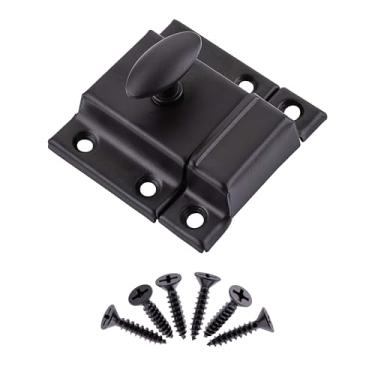 Imagem de Trava de armário estampada grande bronze polido a óleo - Trinco oval de reprodução antiga | UA-140-LOB (6)