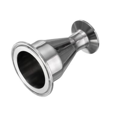 Imagem de PATIKIL Encaixe redutor de encaixe sanitário, aço inoxidável 304, tubo de 2-1/10.2 cm OD x tubo de 2.5 cm OD 6.3 cm Tri Sanitary Clam 77,5 mm x 3.8 cm Flange de virola tripla 50,5 mm, prata