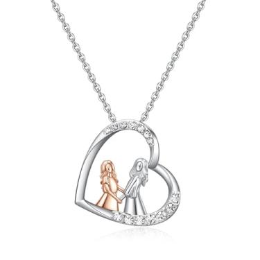 Imagem de Colar de irmãs com coração e irmã para irmãs grandes, Natal, aniversário, dia dos namorados, colares de amizade, Normal, Latão, Strass Sem Pedra Preciosa