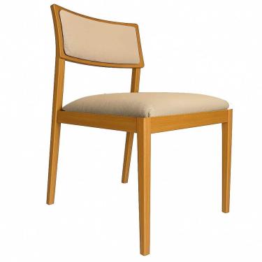 Imagem de Cadeira Siena Madeira Maciça Com Estofado Em Tecido 2 Peças - Élpis Móveis Linho Papiro Nogueira