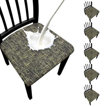 Imagem de Fafua Capas de assento impermeáveis para cadeiras de sala de jantar, conjunto de 6, capas elásticas removíveis para cadeiras de jantar, cozinha, hotel, festa