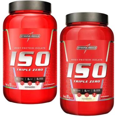 Imagem de 2x Iso Triple Zero 900g Morango e Baunilha Integralmedica