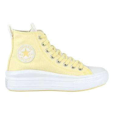 Imagem de Tênis Converse All Star Move Plataforma Hi - Cano Médio, Confortável, Versátil, Original e Ideal para o Dia a Dia (Amarelo, BR, Adulto, Numérico, 33)