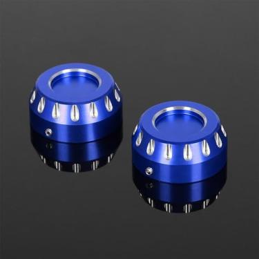 Imagem de Tampa superior do garfo dianteiro do macaco compatível com Monkey 125 Dax 125 Grom125 MSX125/SF Todos os anos Escultura 3D Acessórios de motocicleta Tampa de cabeça do eixo do garfo (azul)