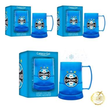 Imagem de Kit 3 Canecas Copo Gel 300Ml Térmica Chopp Cerveja Time
