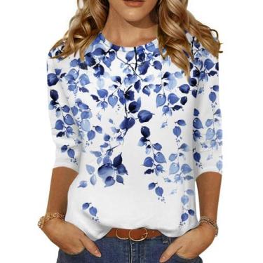 Imagem de Camiseta Zeagoo Plus Size para mulheres com estampa de primavera de ma