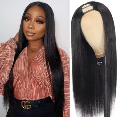 Imagem de Peruca de cabelo humano U Part YMXNB 50cm brasileira 180% de densidade