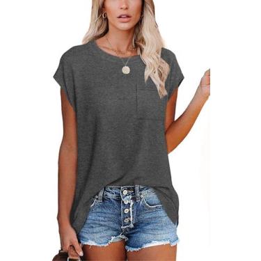 Imagem de Camiseta modal feminina: estilo casual de manga curta com um toque - L