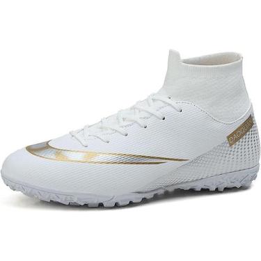 Imagem de Tênis de futebol masculinos de futebol com pontas longas, couro e borr