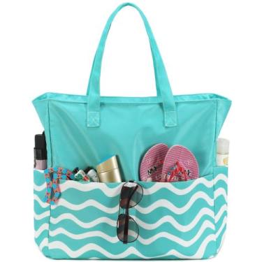 Imagem de Bolsa de praia LEDAOU, bolsa feminina impermeável à prova de areia com