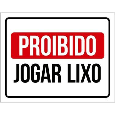 Imagem de Placa De Sinalização Proibido Jogar Lixo 36X46