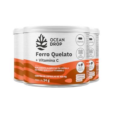 Imagem de Kit 3 Ferro Quelato + Vitamina C Ocean Drop 60 Cápsulas