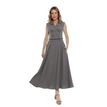 Imagem de Conjunto Feminino Elegante, Blazer sem Mangas e Saia Godê, Alfaiataria