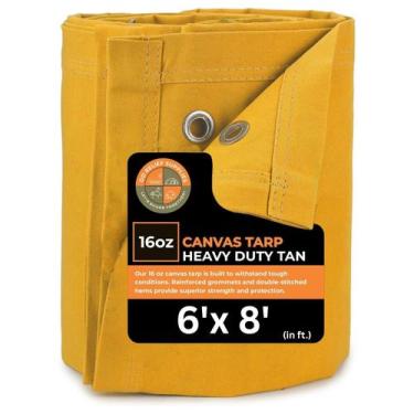 Imagem de Lona de lona DDRS Heavy Duty à prova d'água 1,77 x 2,36 m 710 ml bronz