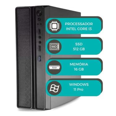 Imagem de Computador SlimDesk MultiPC Intel Core i3 6ª Geração RAM 16GB SSD 512G