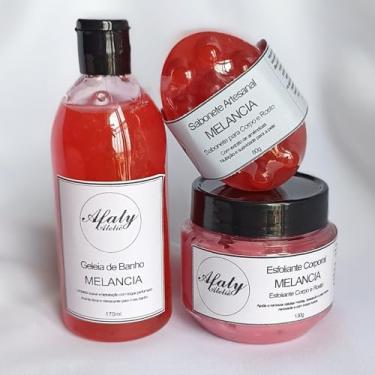Imagem de Kit Banho – Geleia de Banho 170ml + Esfoliante Corporal 130g + Sabonete Hidratante 80g | Melancia - Afaty