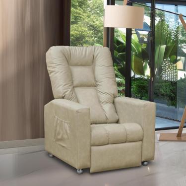 Imagem de Poltrona do Papai Reclinável Itália Corino Bege Adonai Estofados