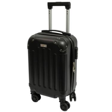 Imagem de Mala Viagem PP Rodas Removíveis Prática Organização Tampa Zíper Senha Preta Clavos