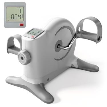 Imagem de Mini bicicleta ergométrica pedal exercitador sob a mesa peddler bicicleta terapêutica portátil com monitor digital (cinza)