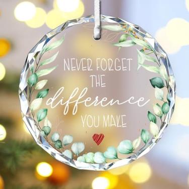 Imagem de Enfeite de cristal para presente de agradecimento de 7,6 cm - Nunca se esqueça da diferença que você faz - Empregado, chefe, colegas de trabalho, gerente, professor, enfermeira, amigo, presentes e