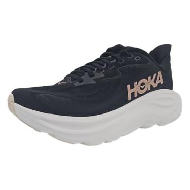 Imagem de HOKA Clifton 10 Tênis feminino, Preto/ouro rosa, 39